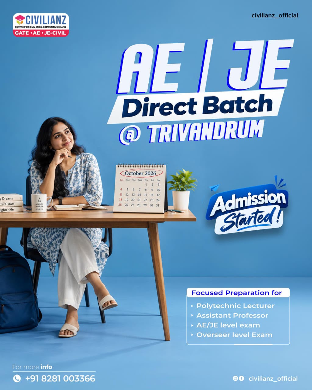 AE JE Direct Batch 2026 Trivandrum Civil Engineering Coaching by Civilianz
