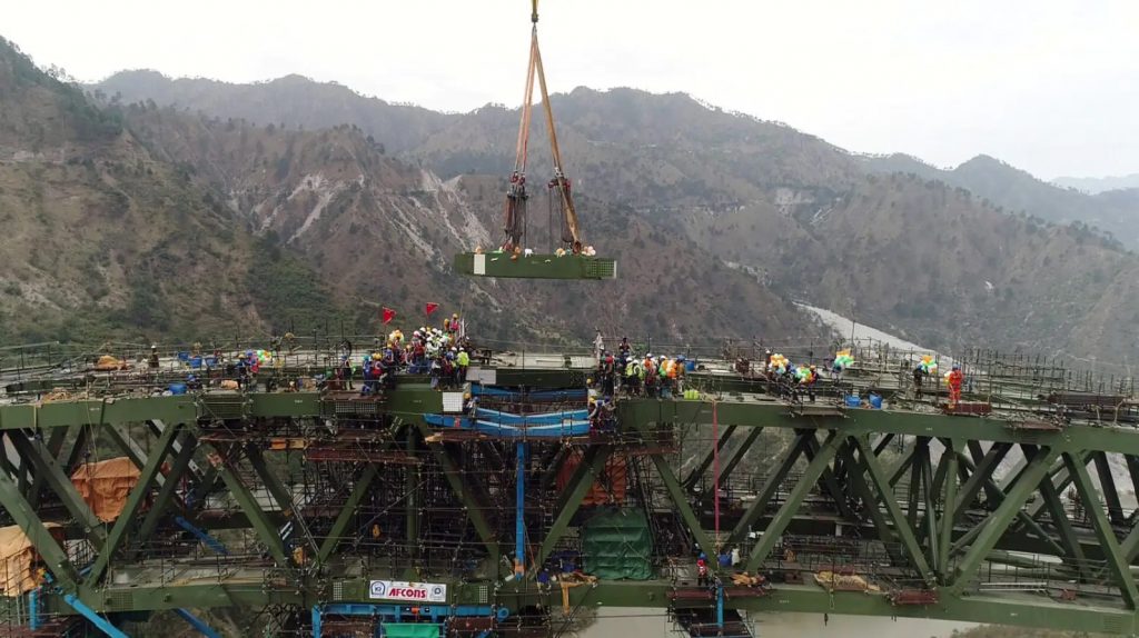 Indian Railways completes arch closure of Chenab Bridge, World's Highest Railway Bridge