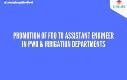Promotion of FGO to Assistant Engineer in PWD & Irrigation Departments