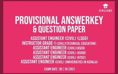 AE CIVIL – LSGD|KSEB|KSHB|KTDC|Technical Education|Universities in Kerala