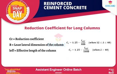CIVIL SNAPS – REINFORCED CEMENT CONCRETE – Reduction Coefficient