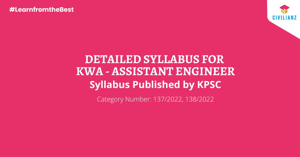 KWA – Kerala Water Authority Assistant Engineer KPSC Syllabus 2022