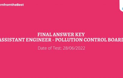 ASSISTANT ENGINEER POLLUTION CONTROL BOARD FINAL ANSWER KEY
