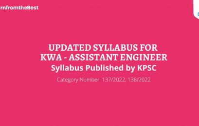 Updated KWA Assistant Engineer KPSC Syllabus 2022