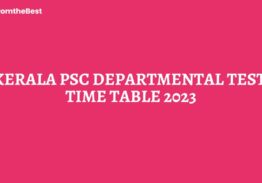 KERALA PSC DEPARTMENTAL TEST TIME TABLE 2023
