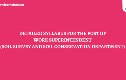 DETAILED SYLLABUS – WORK SUPERINTENDENT
