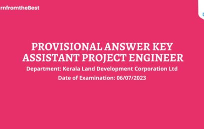 ASSISTANT PROJECT ENGINEER – PROVISIONAL ANSWER KEY