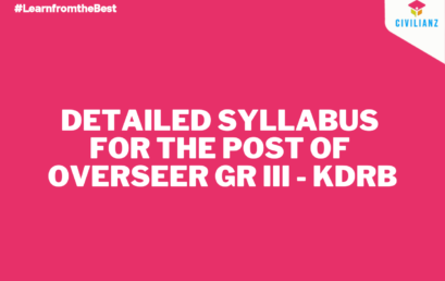 DETAILED SYLLABUS FOR THE POST OF OVERSEER GR III – KDRB