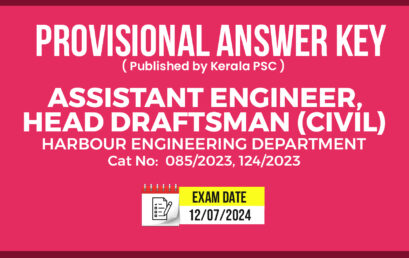 ASSISTANT ENGINEER/HEAD DRAFTSMAN PROVISIONAL ANSWER KEY!!!