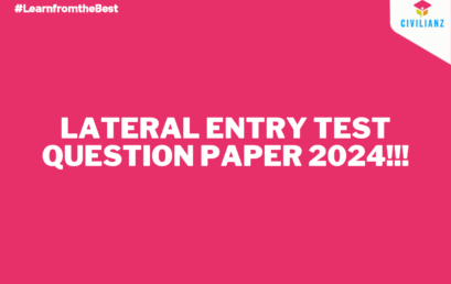 LATERAL ENTRY TEST QUESTION PAPER 2024!!!