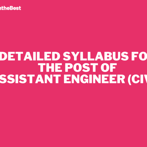 DETAILED SYLLABUS FOR THE POST OF ASSISTANT ENGINEER (CIVIL)