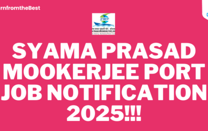 SYAMA PRASAD MOOKERJEE PORT JOB NOTIFICATION 2025!!!