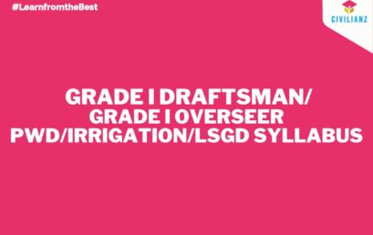 GRADE I DRAFTSMAN/GRADE I OVERSEER PWD/IRRIGATION/LSGD SYLLABUS