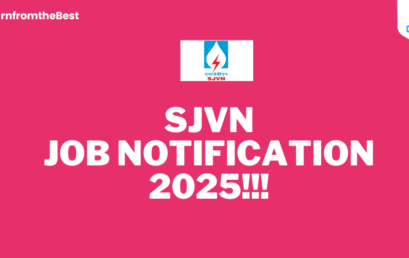 SJVN JOB NOTIFICATION 2025!!!