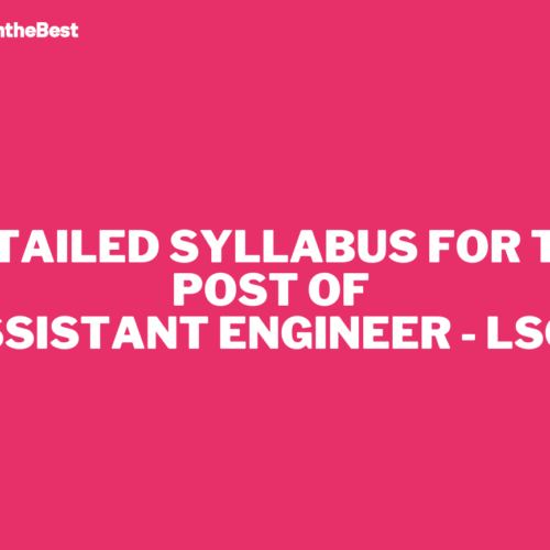 DETAILED SYLLABUS FOR THE POST OF ASSISTANT ENGINEER (CIVIL) – LSGD