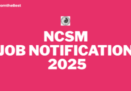 NCSM JOB NOTIFICATION 2025!!!