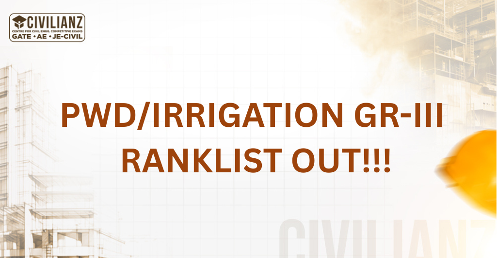 PWD/IRRIGATION GR-III RANKLIST OUT!!!