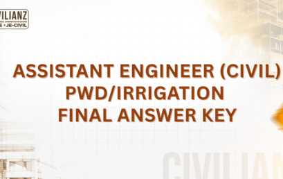 ASSISTANT ENGINEER (CIVIL) PWD/IRRIGATION FINAL ANSWER KEY