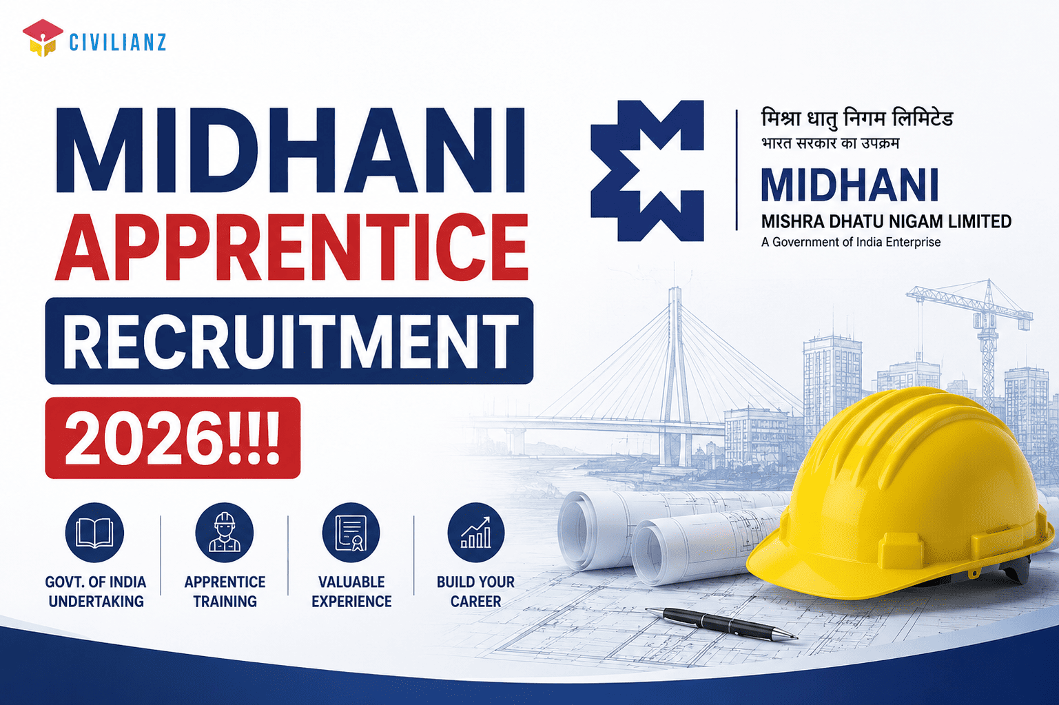 MIDHANI APPRENTICE RECRUITMENT 2026!!!