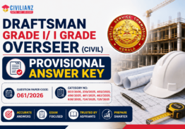 DRAFTSMAN GRADE I/ I GRADE OVERSEER (CIVIL) PROVISIONAL ANSWER KEY