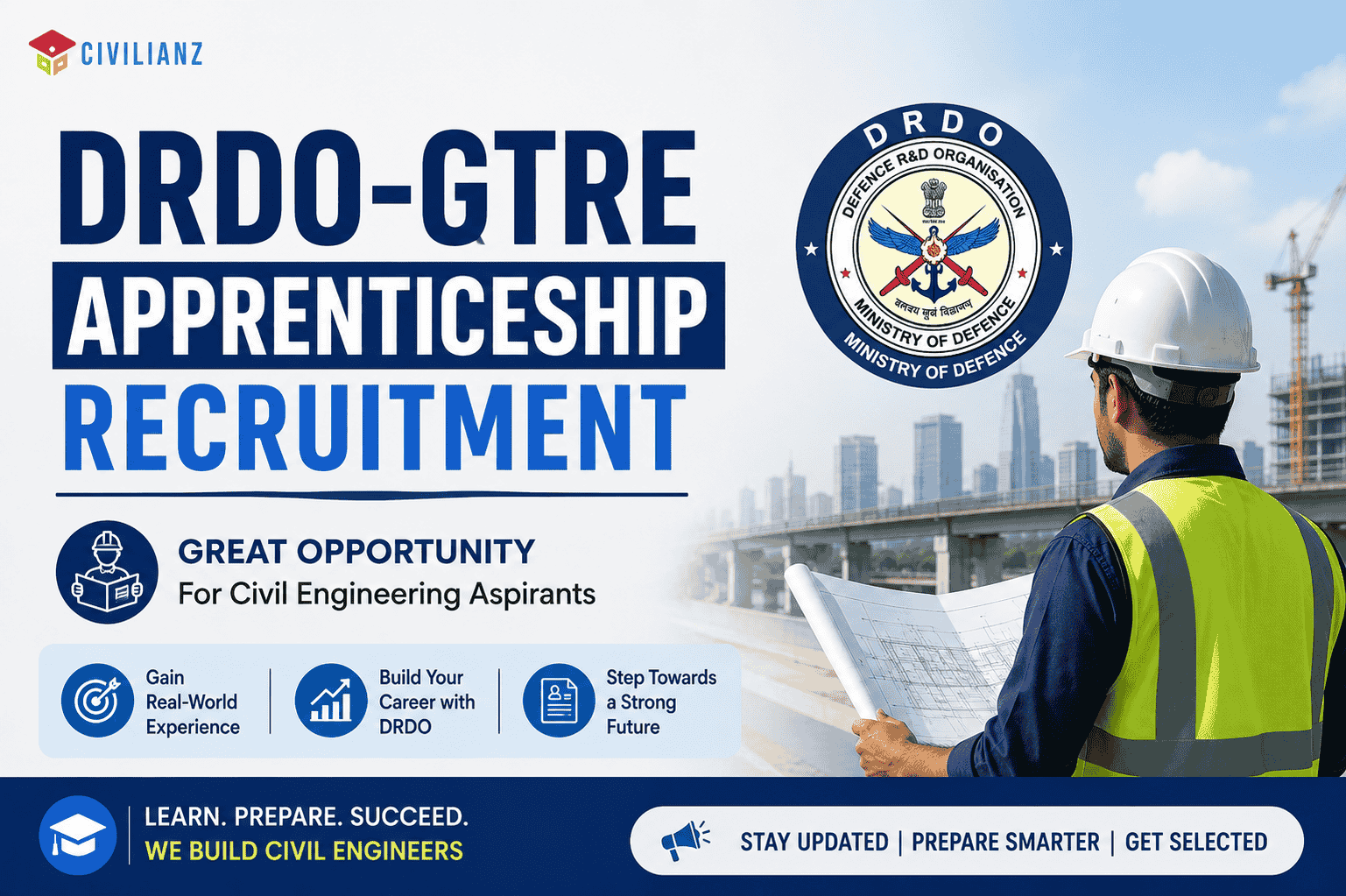 DRDO-GTRE APPRENTICESHIP RECRUITMENT 2026!!!