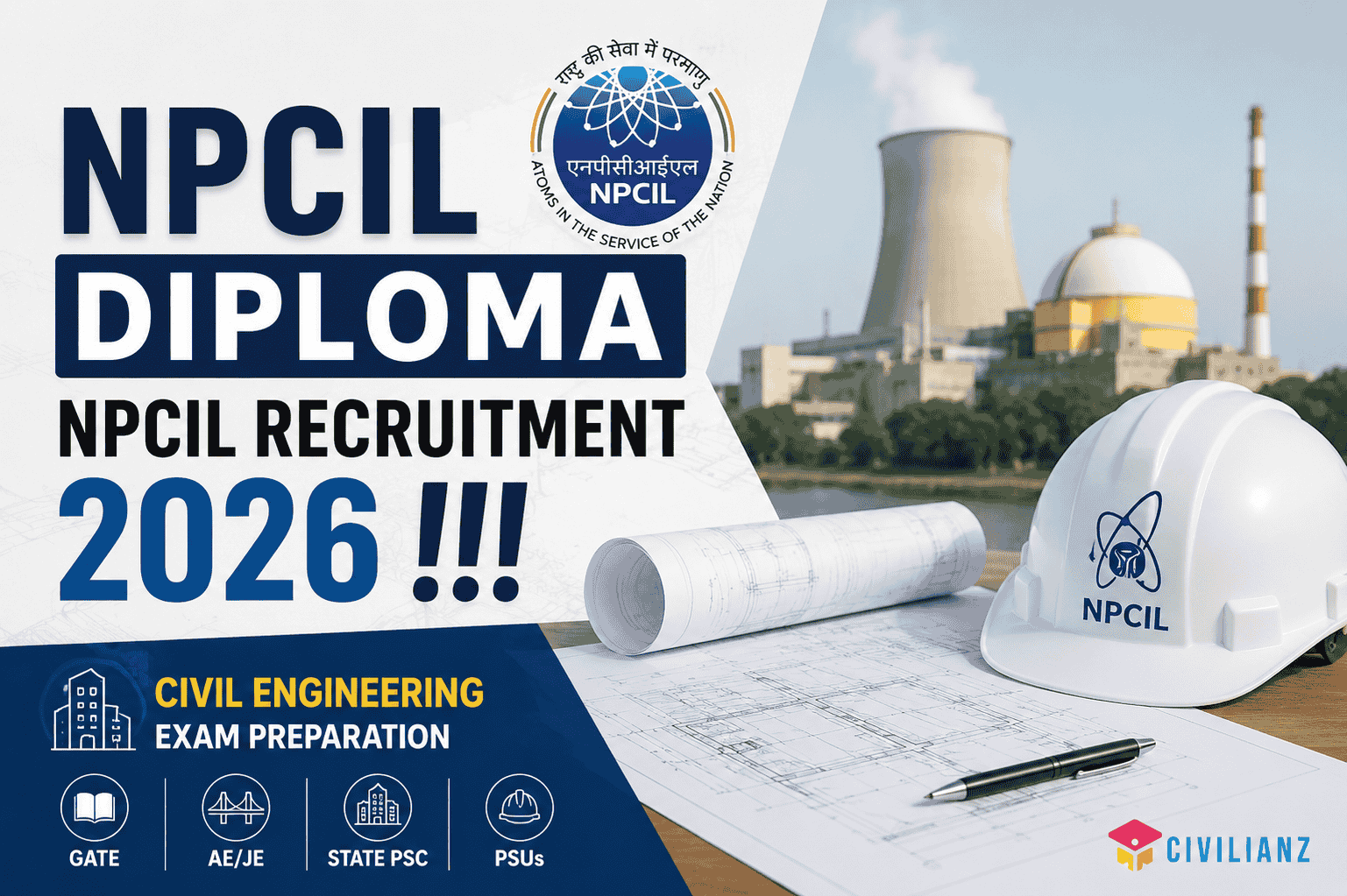 NPCIL DIPLOMA NPCIL RECRUITMENT 2026!!!