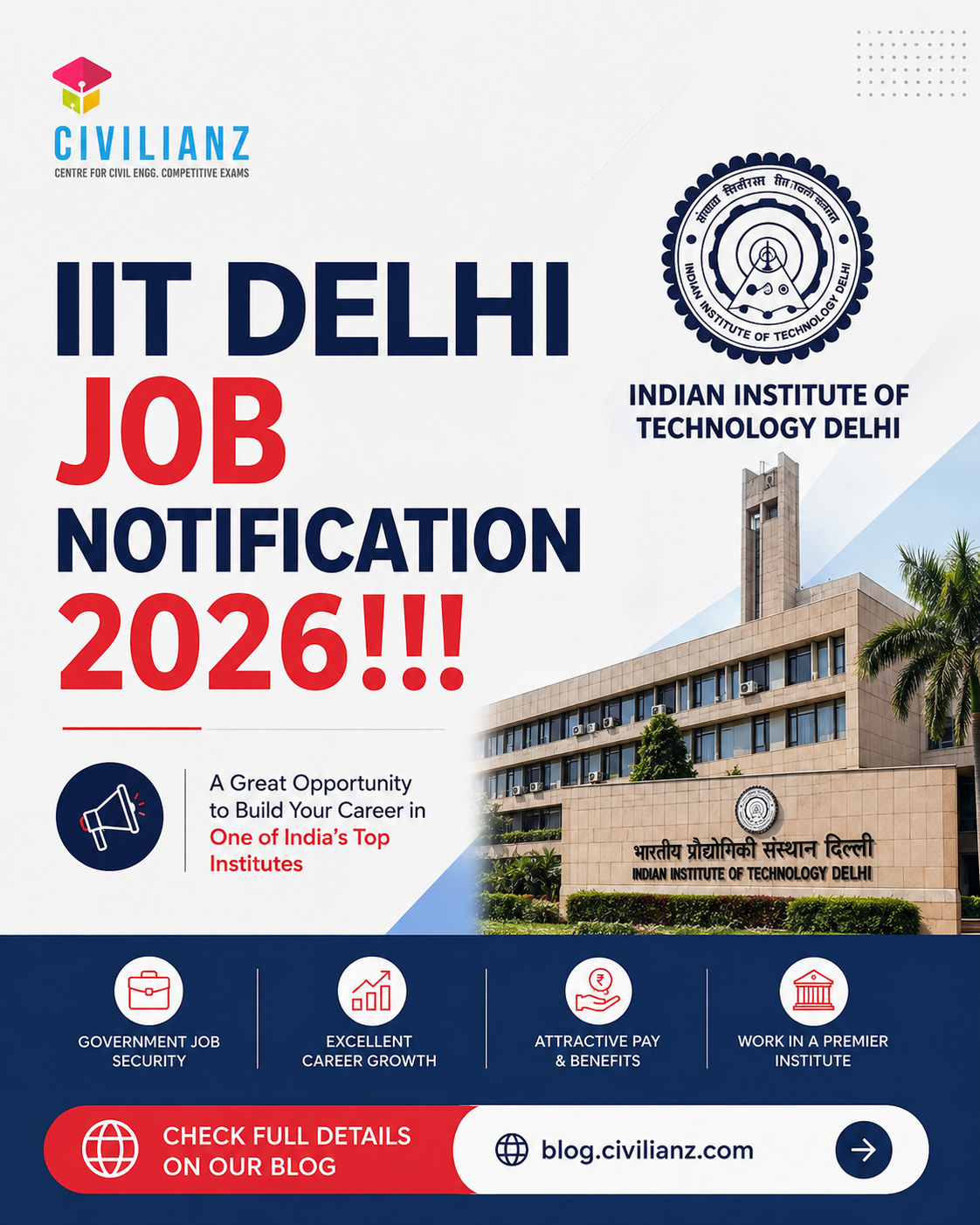 INDIAN INSTITUTE OF TECHNOLOGY DELHI RECRUITMENT NOTIFICATION 2026! INDIAN INSTITUTE OF TECHNOLOGY DELHI RECRUITMENT NOTIFICATION 2026!