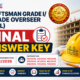DRAFTSMAN GRADE I/ I GRADE OVERSEER (CIVIL) FINAL ANSWER KEY
