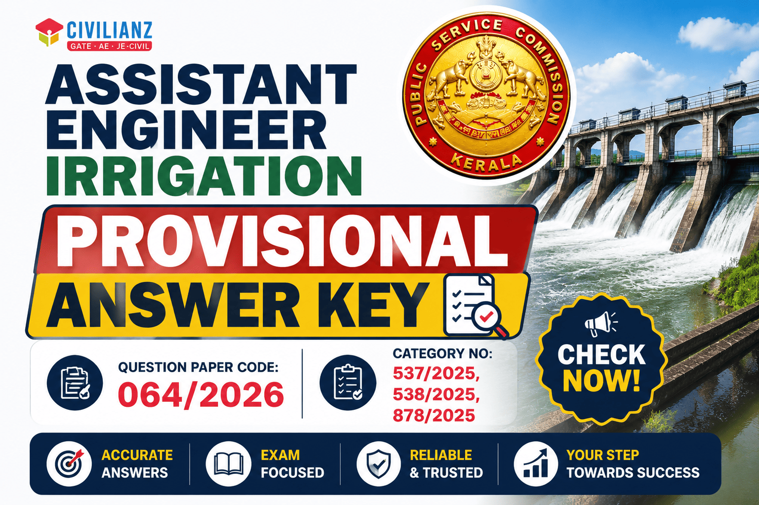 ASSISTANT ENGINEER IRRIGATION PROVISIONAL ANSWER KEY