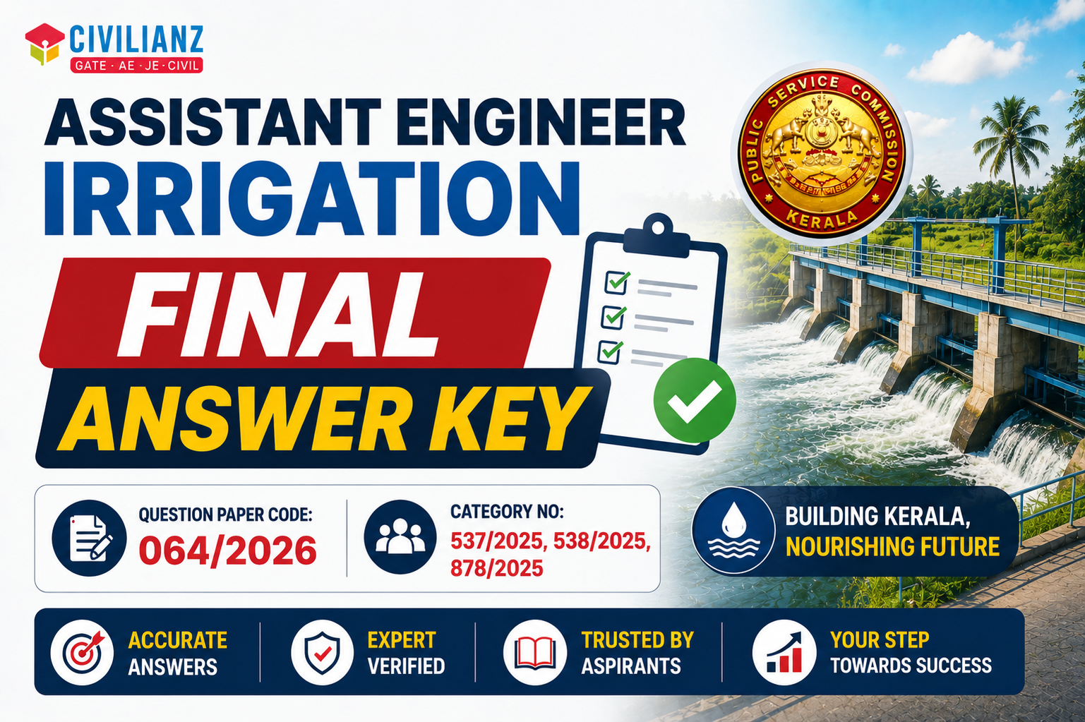 ASSISTANT ENGINEER IRRIGATION FINAL ANSWER KEY