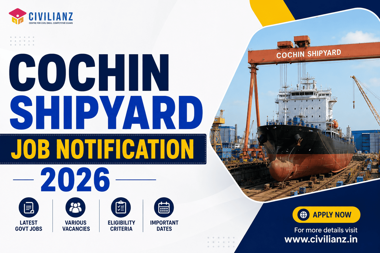 COCHIN SHIPYARD JOB NOTIFICATION 2026.