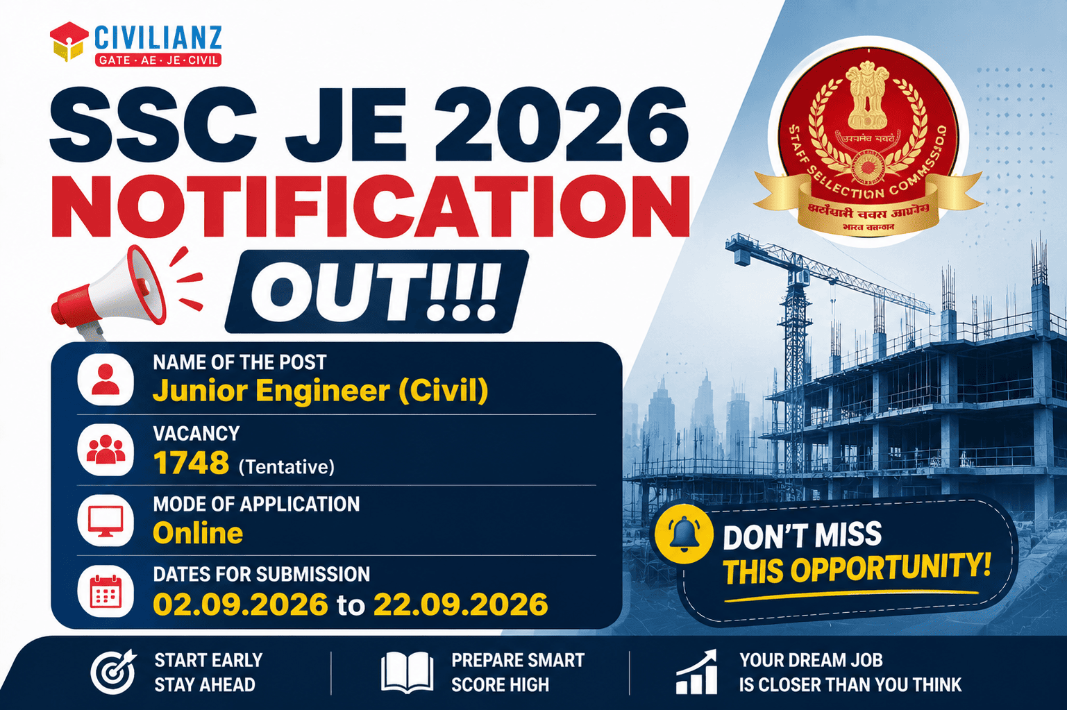 SSC JE 2026 NOTIFICATION OUT!!!