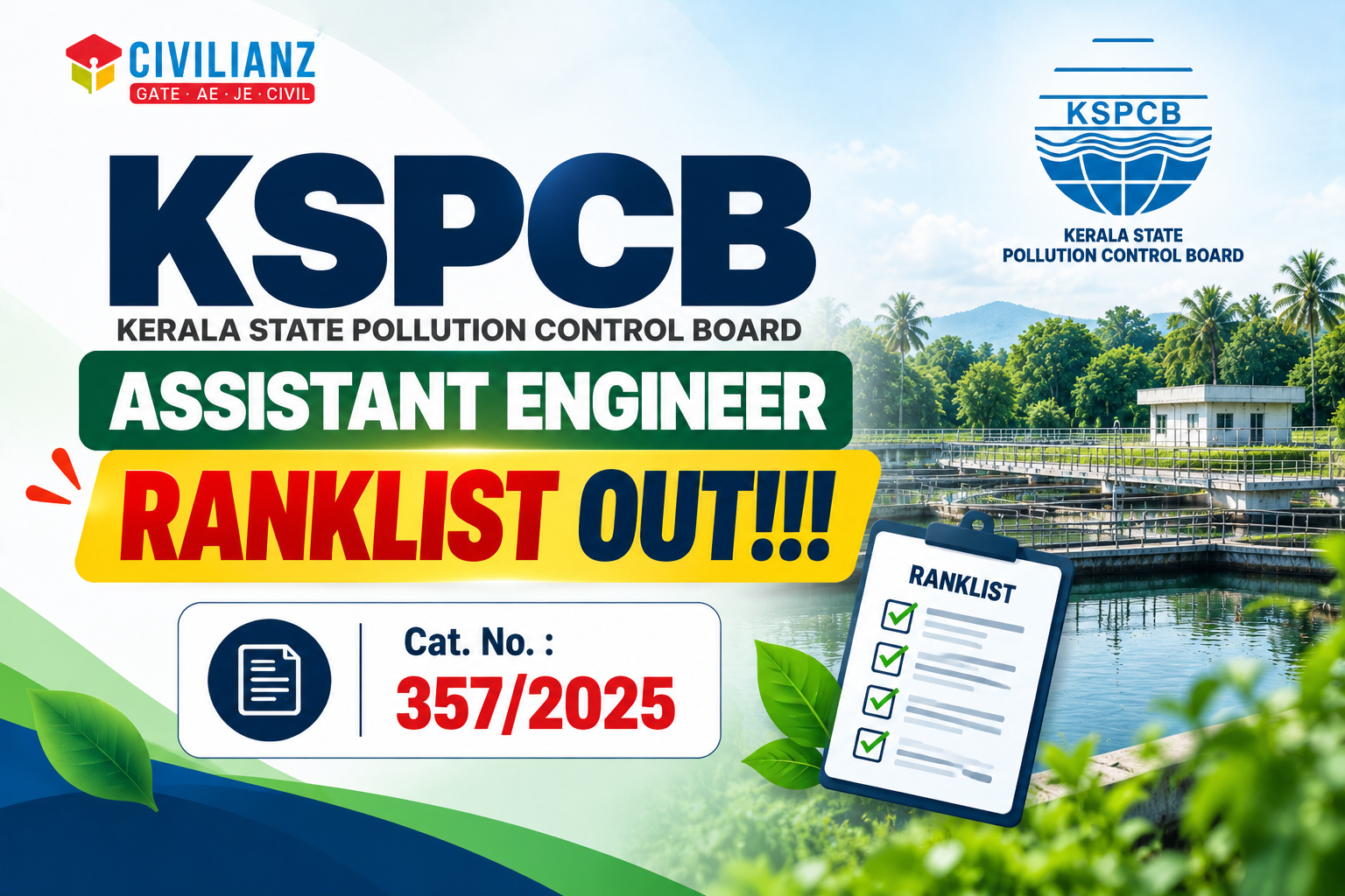 KSPCB – ASSISTANT ENGINEER RANKLIST OUT!!!